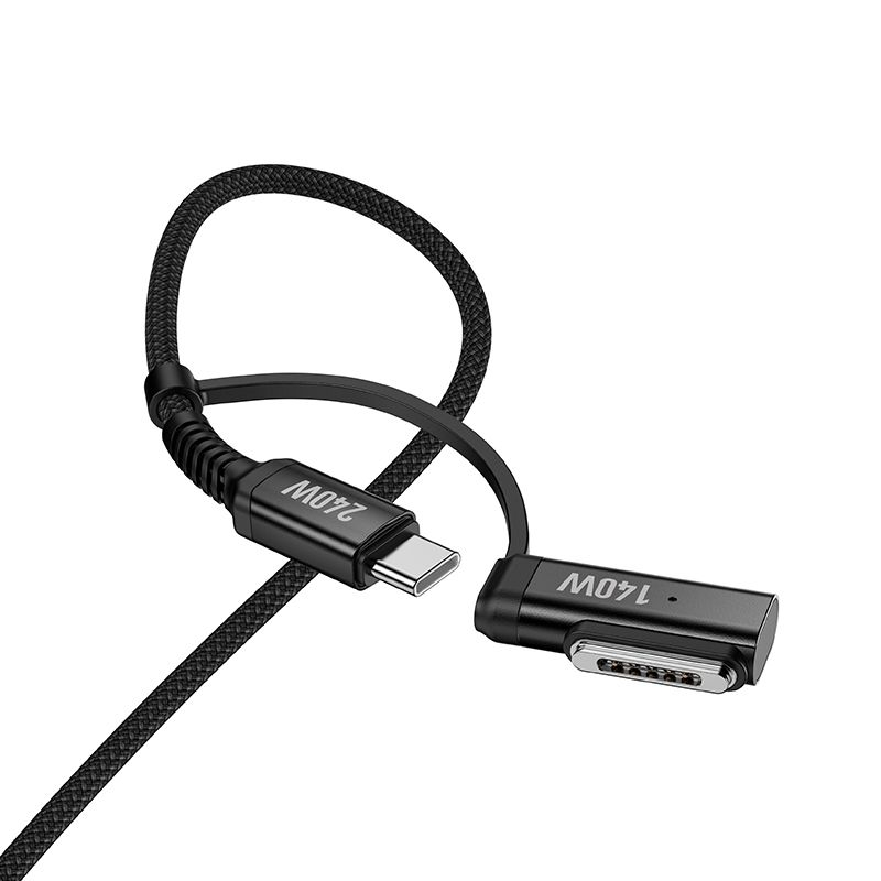 Cablu 2-în-1 USB-C to USB-C Mag3 HOCO U142, 240W, 1.8m, Black [2]