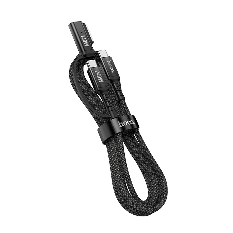 Cablu 2-în-1 USB-C to USB-C Mag3 HOCO U142, 240W, 1.8m, Black [5]
