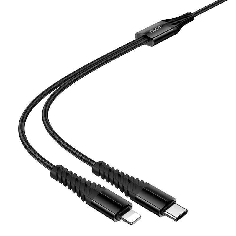 Cablu 2in1 HOCO X123 USB-C la USB-C + Lightning 1m – încărcare și date [4]