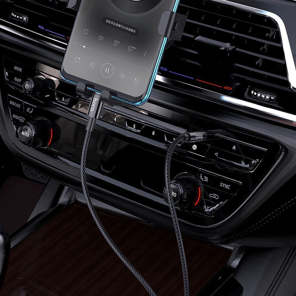 Cablu AUX Hoco Jack 3.5 mm la Type-C, UPA19, 1 m, Negru [2]