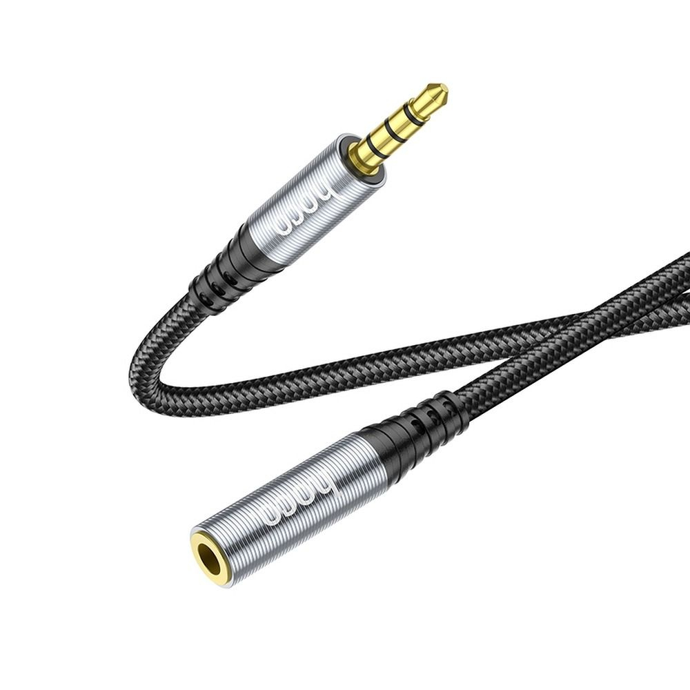 Cablu AUX Hoco Jack 3.5 mm Male la Jack 3.5 mm Female, 1 m, Negru [3]