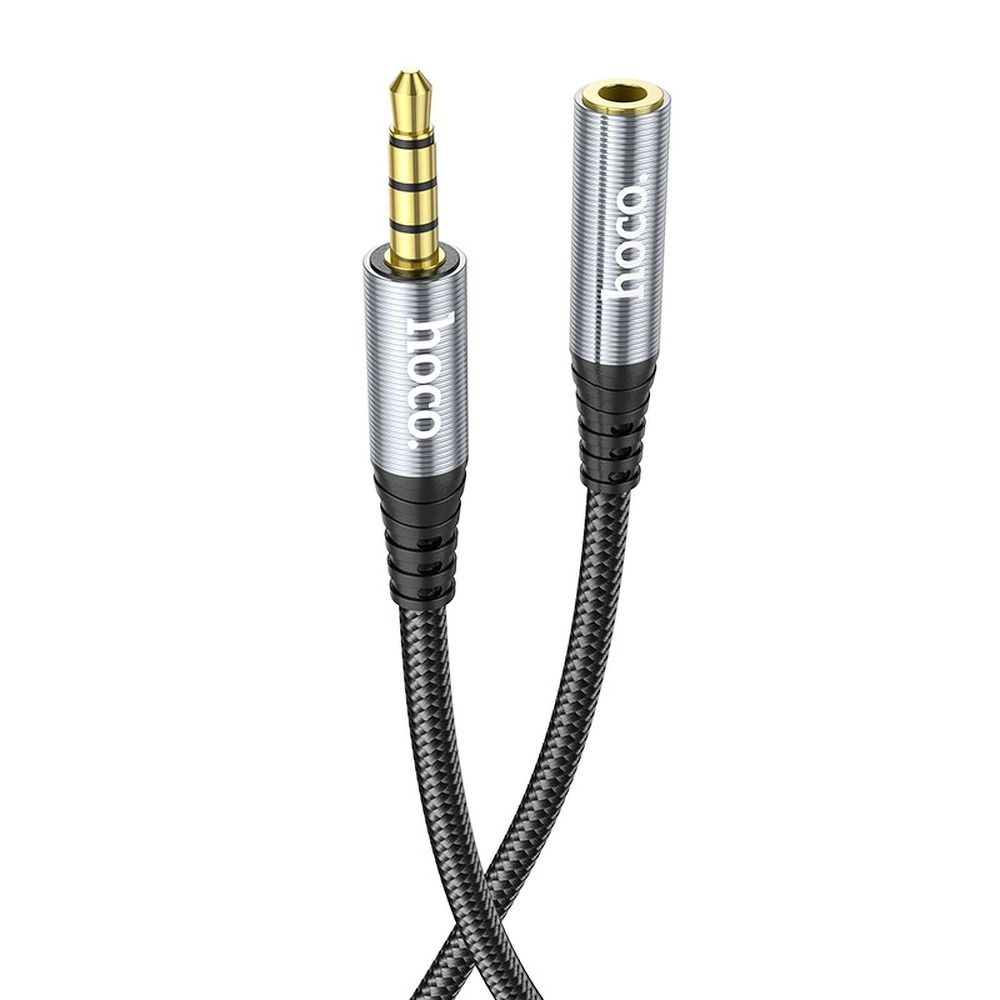 Cablu AUX Hoco Jack 3.5 mm Male la Jack 3.5 mm Female, 1 m, Negru [5]