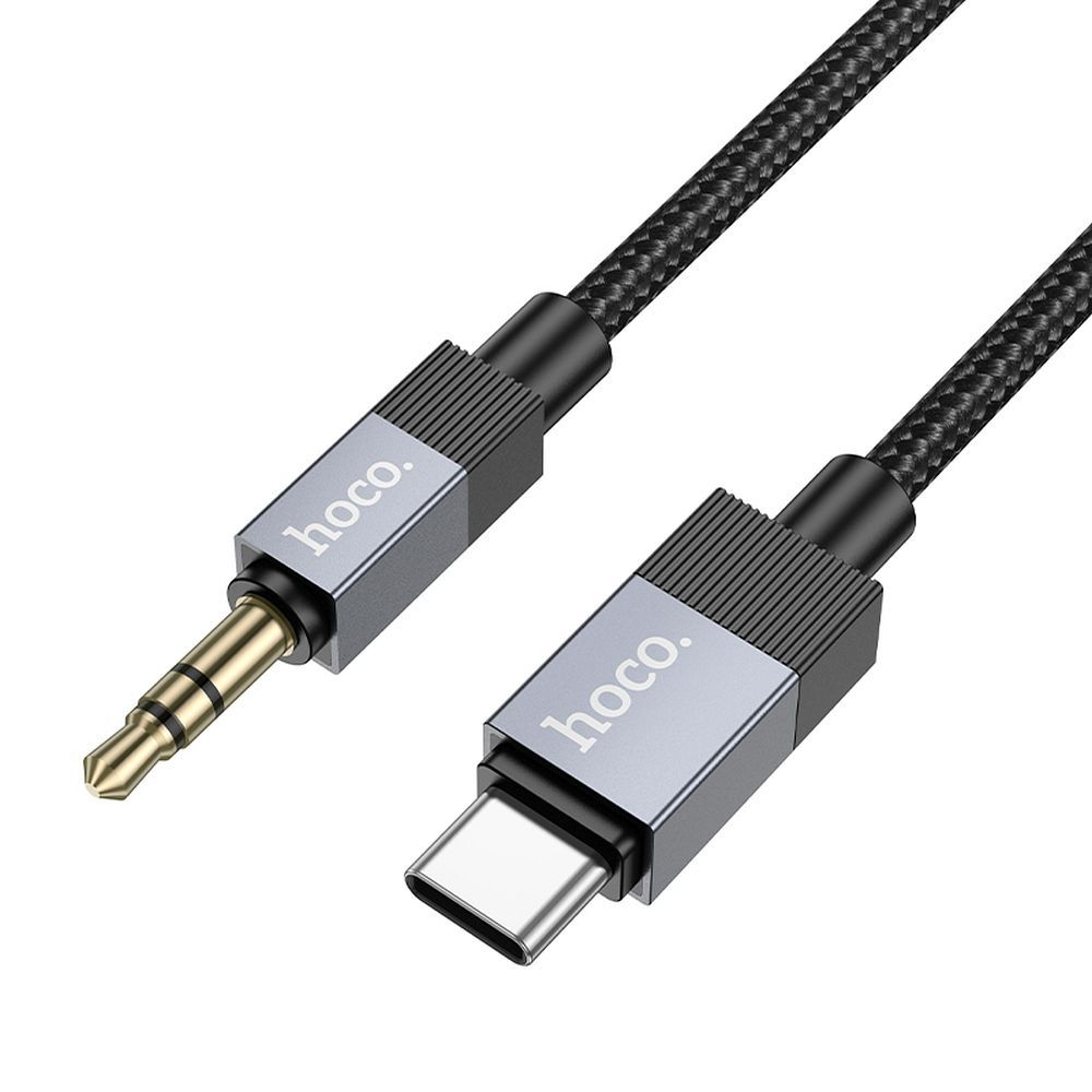 Cablu AUX Jack 3.5 mm la USB-C HOCO UPA32B, 1m, Black [1]