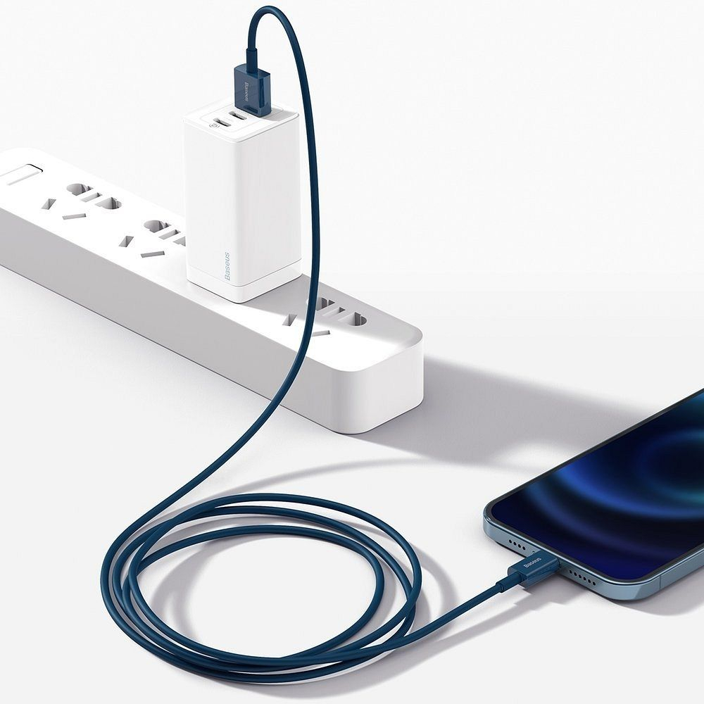 Cablu Baseus USB-A la Lightning, 2.4A, Superior Series, 1m, Albastru [4]