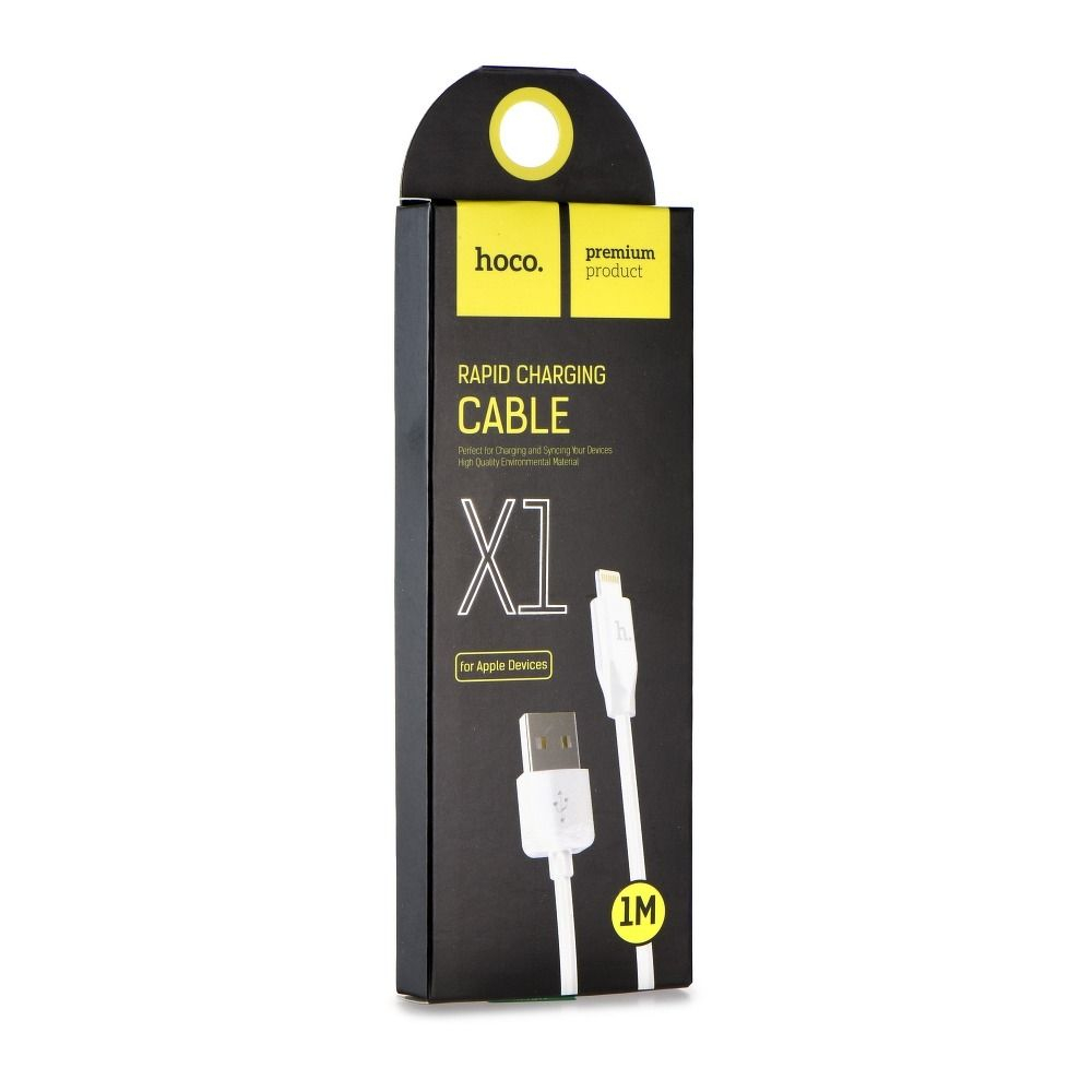 Cablu Hoco USB-A la Lightning X1, 2.1A, 2m, Alb – Încărcare Rapidă pentru Dispozitive Apple [1]