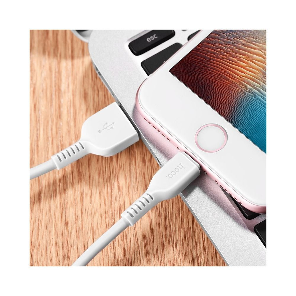 Cablu Hoco USB-A la Lightning X13 1m Alb - Conectivitate și Încărcare Rapidă pentru Dispozitivele Tale Apple [3]