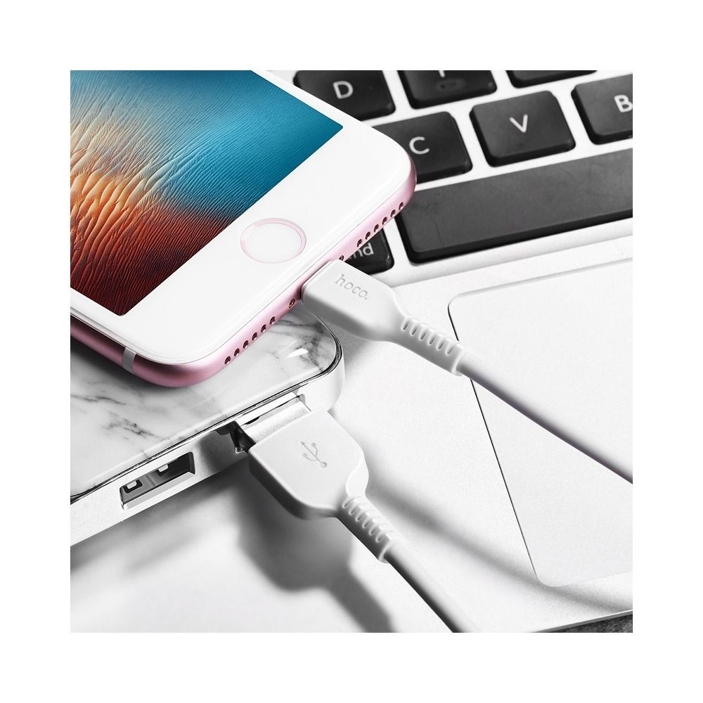 Cablu Hoco USB-A la Lightning X13 1m Alb - Conectivitate și Încărcare Rapidă pentru Dispozitivele Tale Apple [2]