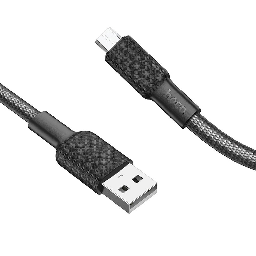 Cablu Hoco USB-A la Micro USB 2.4A X69, 1 m, Negru/Alb [4]