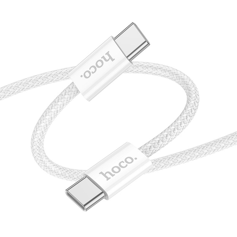 Cablu HOCO X104, Type-C la Type-C, PD/QC 3.0, 3A, 60W, 1m, Alb [2]