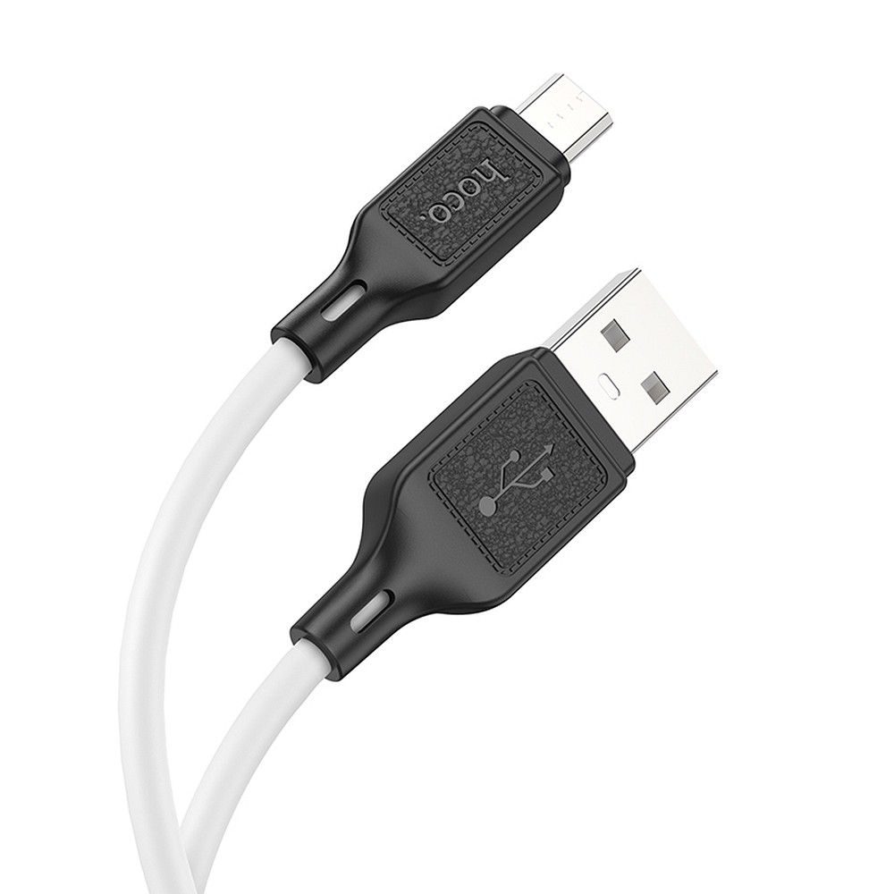 Cablu Hoco X90, USB-A la Micro USB, 2.4A, 1m, Alb [2]
