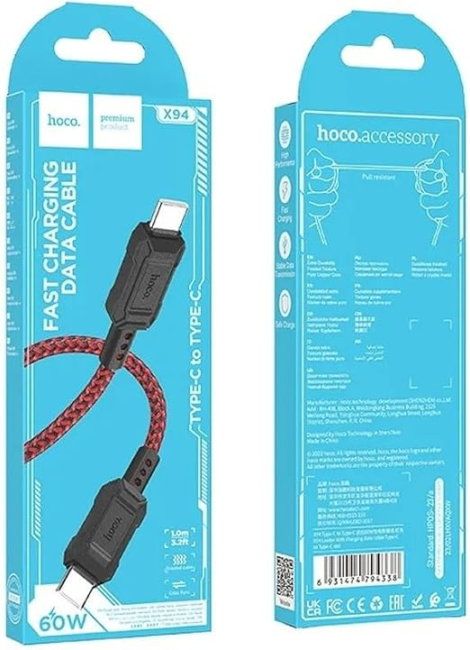 Cablu HOCO X94 Leader, Type-C la Type-C, 60W, 1m, Negru [3]