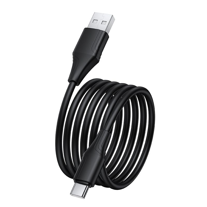Cablu silicon USB-A la USB-C HOCO X124 3A 1m – flexibil și rezistent, negru [3]