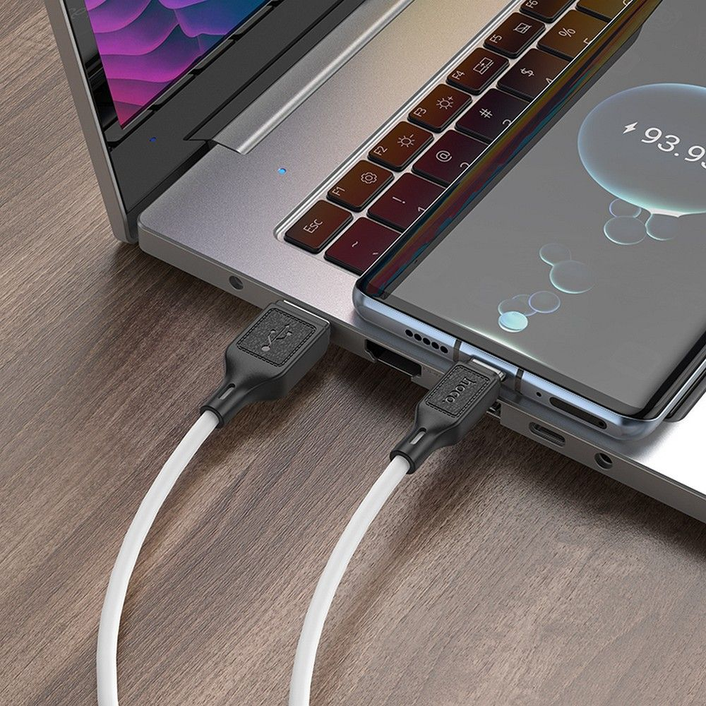 Cablu USB-A la USB-C Hoco X90 3 A, 1 m – Alb [3]