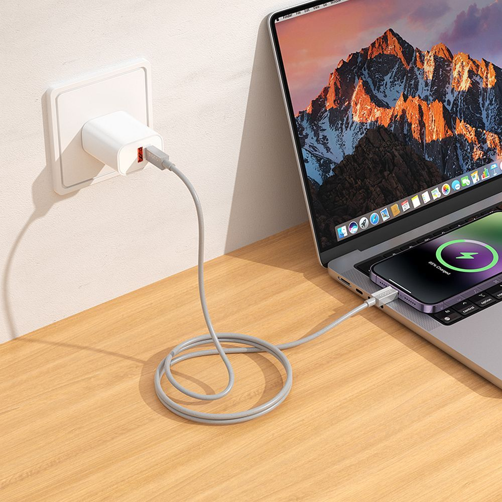 Cablu USB-C la Lightning Hoco X107 – PD 27 W, 1 m, Gri [4]