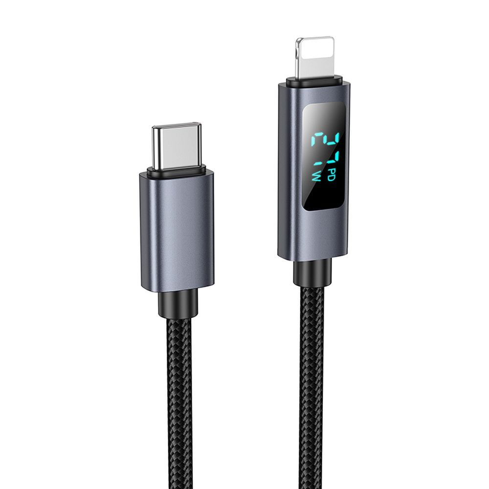 Cablu USB-C la Lightning Hoco X112 – PD 27 W, 1 m, Negru [6]