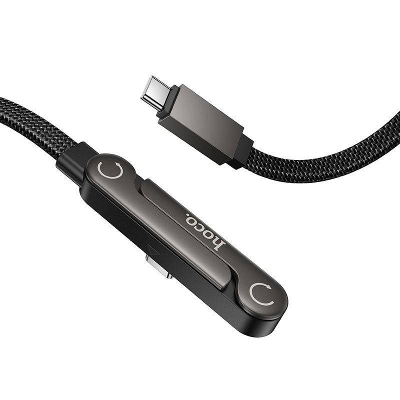 Cablu USB-C la USB-C HOCO U150 Exquisite PD 60W cu Suport Telefon, 1.2m, Negru [4]