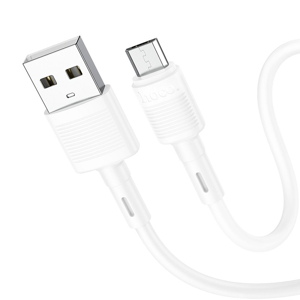Cablu USB la Micro USB Hoco, 2.4A, X83, 1m, Alb [3]