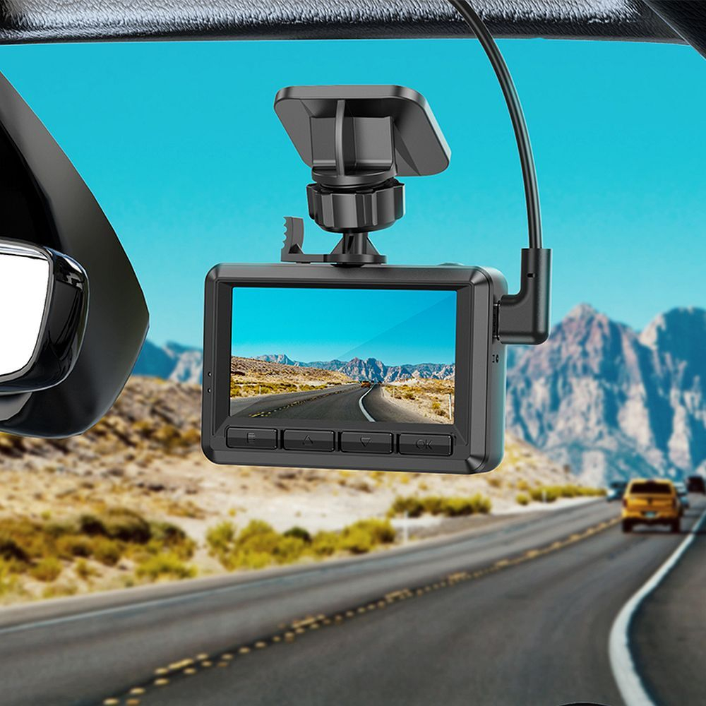 Cameră auto HOCO cu ecran 2,45" 1080P/30fps DV2 negru [3]