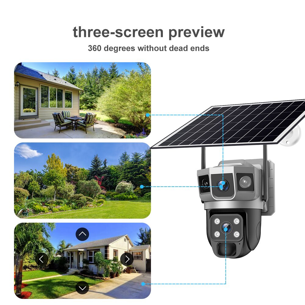 Camera Supraveghere Exterior Solara 4G SIM PTZ 3MP V380 Pro, Rotire 355°, Audio Bidirectional, IP66 [4]