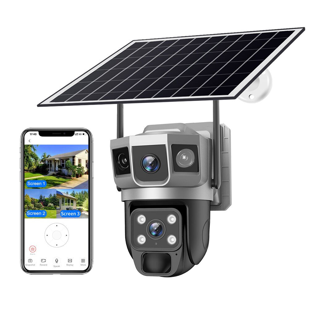 Camera Supraveghere Exterior Solara 4G SIM PTZ 3MP V380 Pro, Rotire 355°, Audio Bidirectional, IP66 [2]