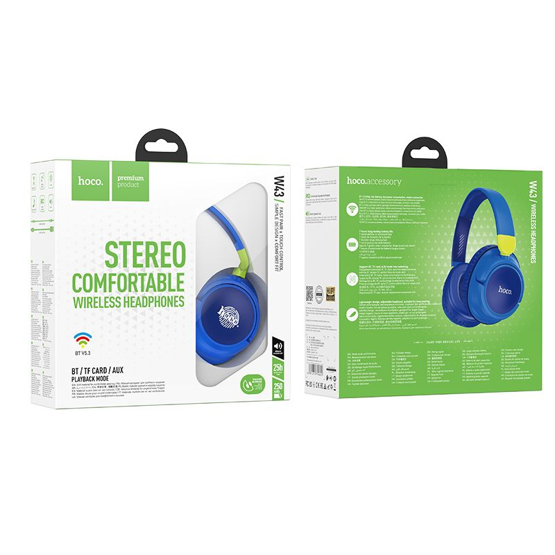 Căști Bluetooth fără fir HOCO Adventure, 250 mAh, Albastru [3]