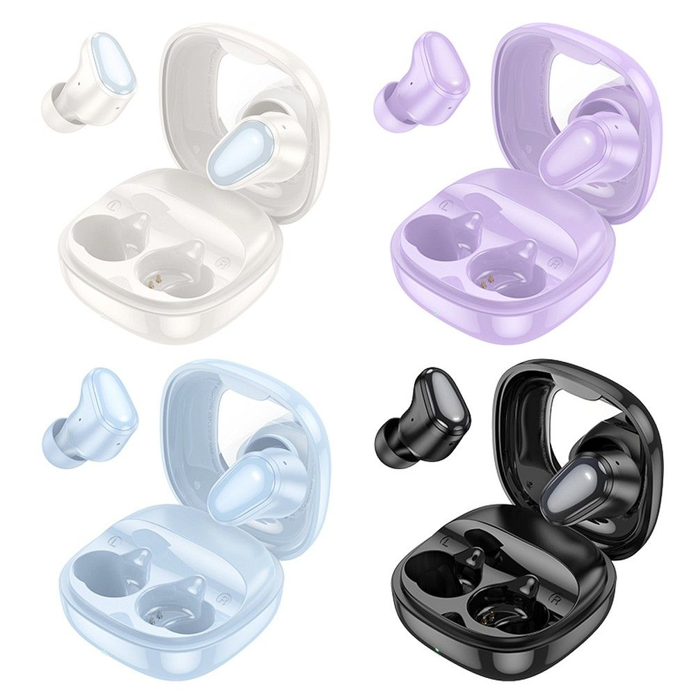 Căști Bluetooth TWS cu Carcasă Transparentă și Display Digital - Hoco Violet [3]