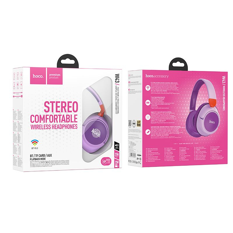 Căști Bluetooth Wireless HOCO W43, Violet [3]
