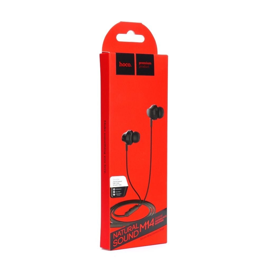 Căști Hoco cu Fir Jack 3.5 mm și Microfon, M14, Negru [3]