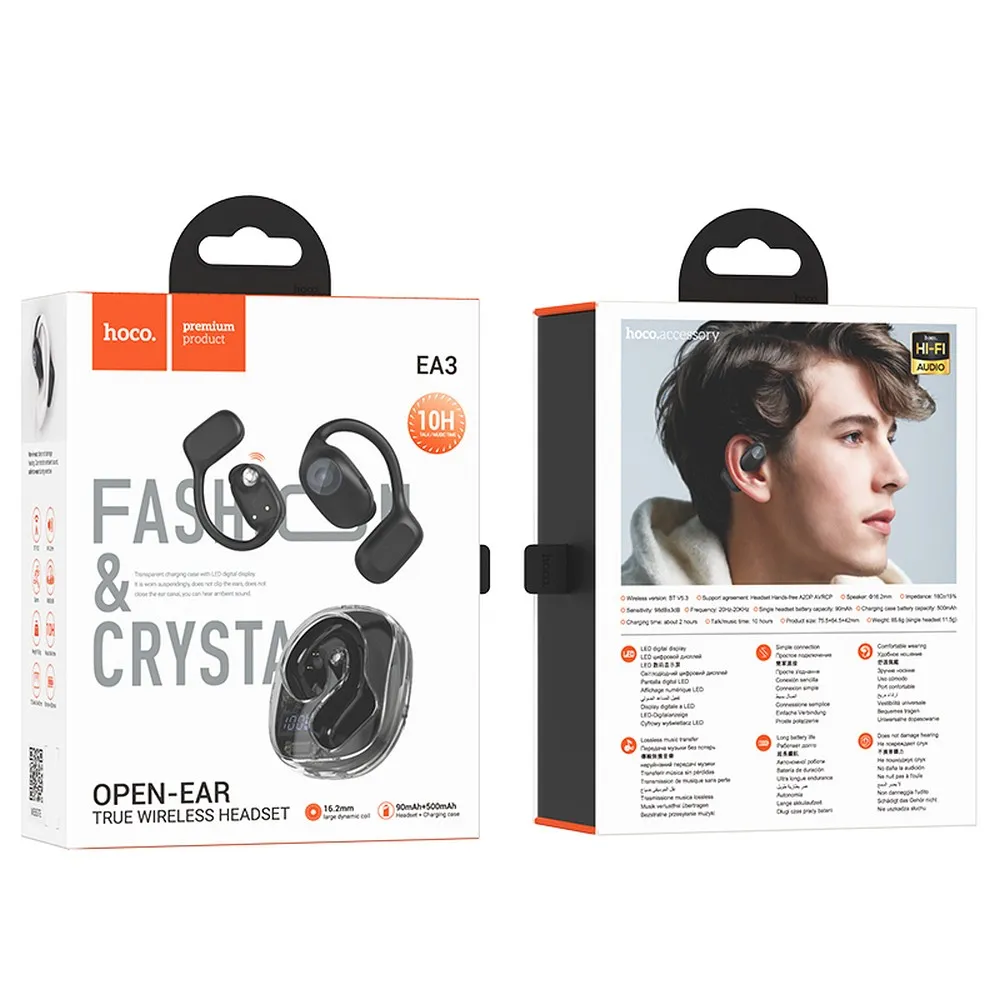 Căști Wireless Bluetooth TWS Hoco EA3, Negre [4]