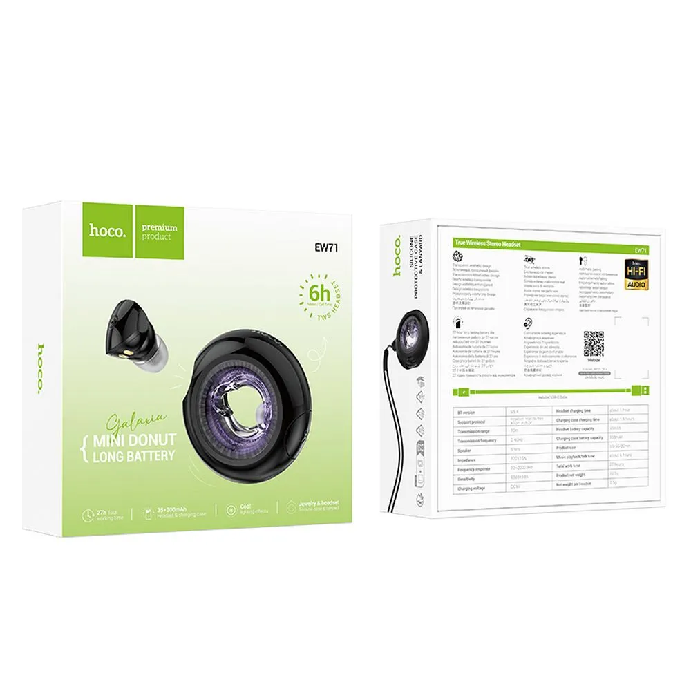 Căști Wireless Bluetooth TWS Hoco EW71, Negru [2]