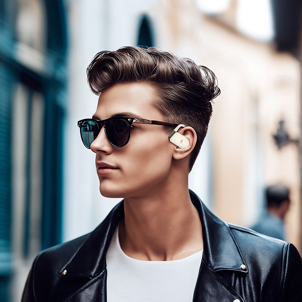 Căști Wireless Hoco Bluetooth TWS, EA2, Bej [5]