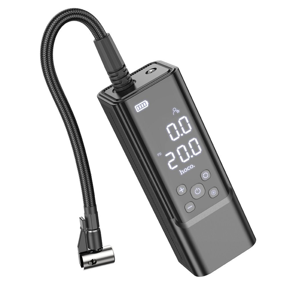 Compresor portabil fără fir Hoco ZP7, 5000mAh, Negru [4]