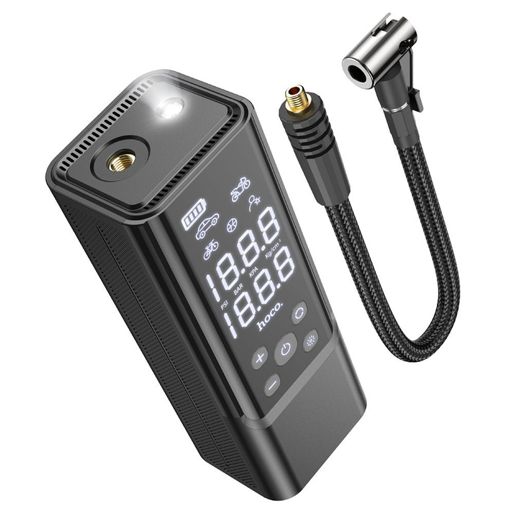 Compresor portabil fără fir Hoco ZP7, 5000mAh, Negru [6]