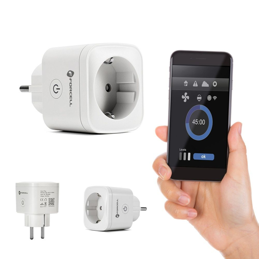 Forcell F-Energy EU02 Smart Plug 230V WiFi – Priză inteligentă, compatibilă Tuya / Alexa, Alb [8]