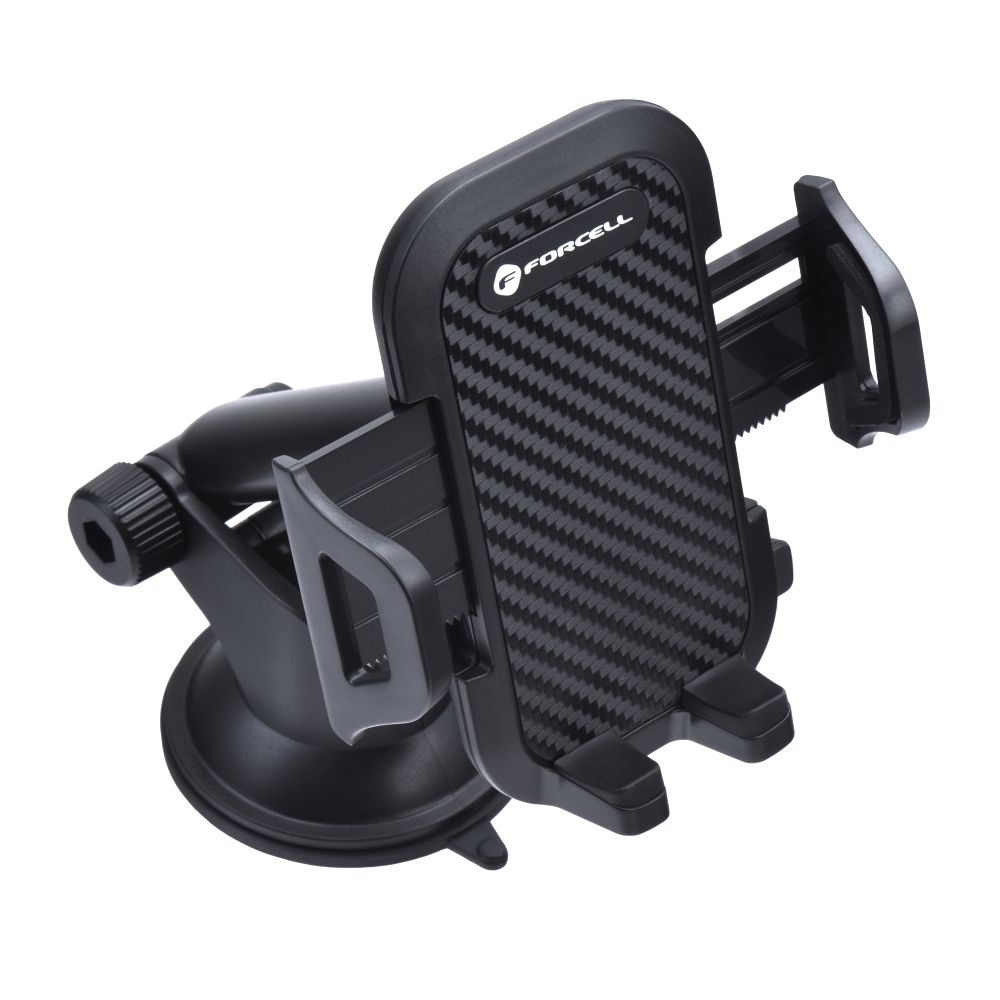 Forcell F-Grip Carbon – Suport auto universal pentru telefon, braț reglabil, prindere parbriz/cockpit, negru [5]