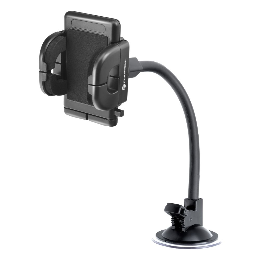 Forcell F-Grip Regular – Suport auto universal pentru telefon, 27 cm, prindere pe parbriz, bord sau grilă, negru [4]
