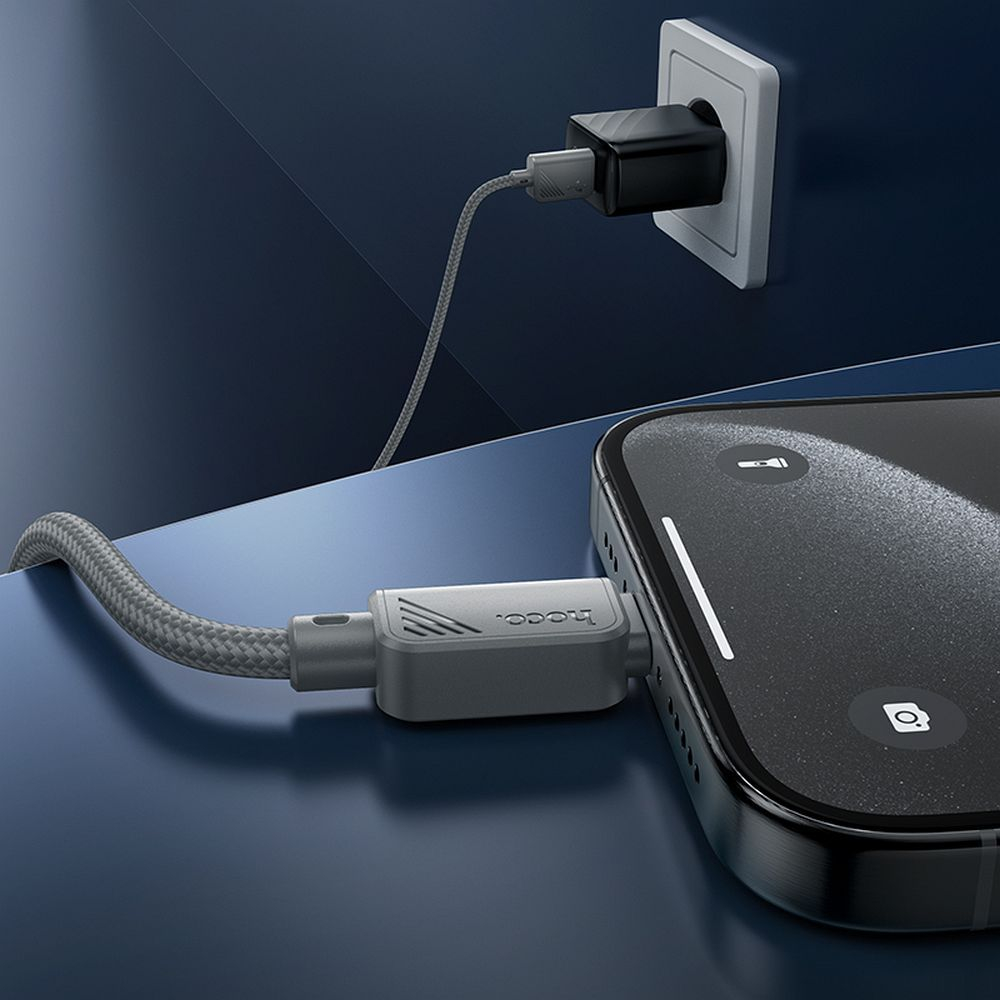 Hoco Cablu USB-A la Type-C X113, 3A, 1m, Gri [4]