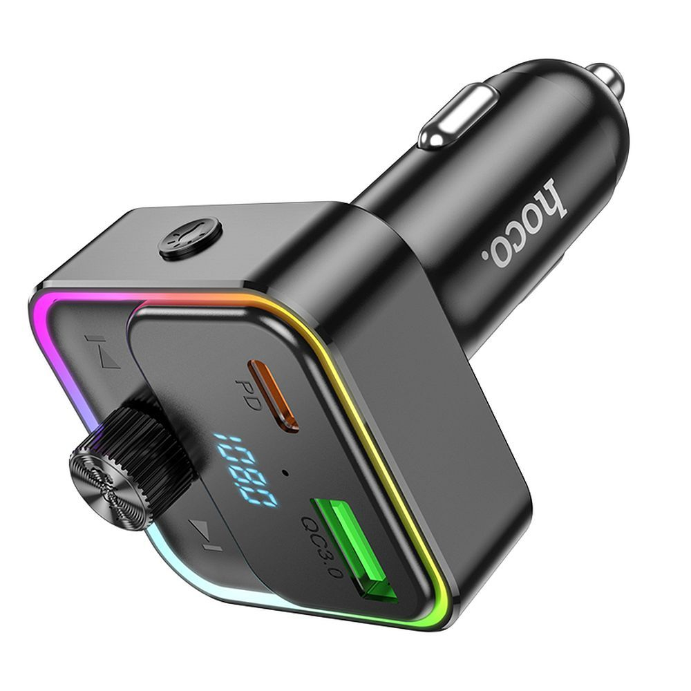 Hoco Încărcător Auto Bravery E81 cu Bluetooth, FM Transmitter, PD 30W + QC3.0, Negru [5]