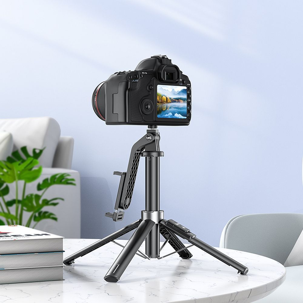Hoco Selfie Stick cu Telecomandă Bluetooth și Trepied K21, Negru [8]