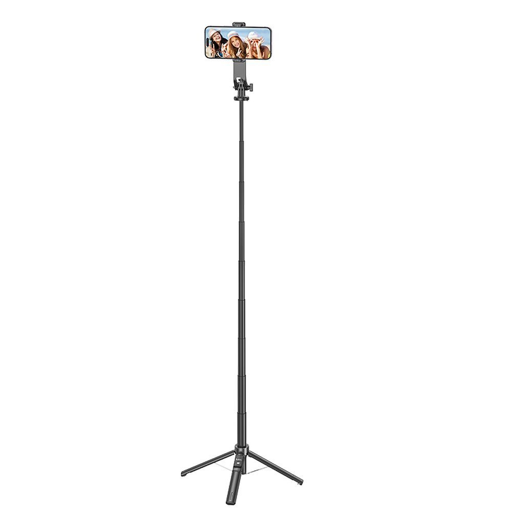 Hoco Selfie Stick cu Telecomandă Bluetooth și Trepied K21, Negru [4]