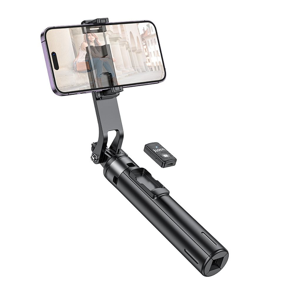 Hoco Selfie Stick cu Telecomandă Bluetooth și Trepied K21, Negru [3]