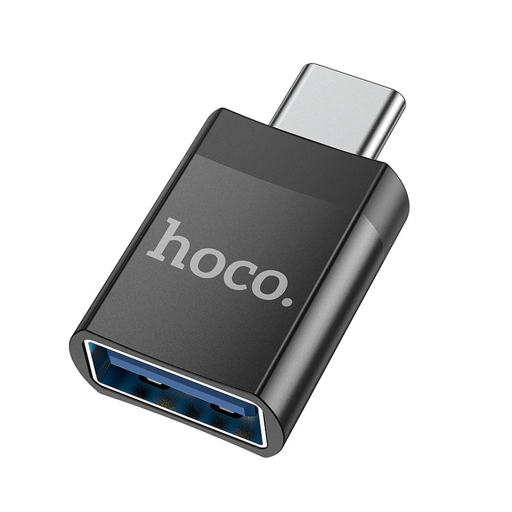 Hoco UA17 - Adaptor OTG Type-C Male la USB-A Female, Negru [1]