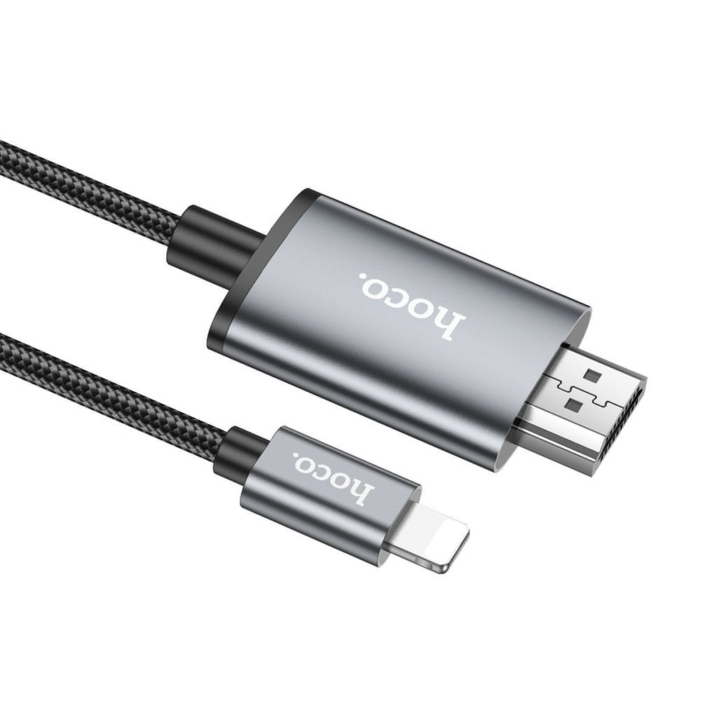 Hoco UA27 – Cablu Lightning la HDMI 1080p, 2 m, gri metalic [2]