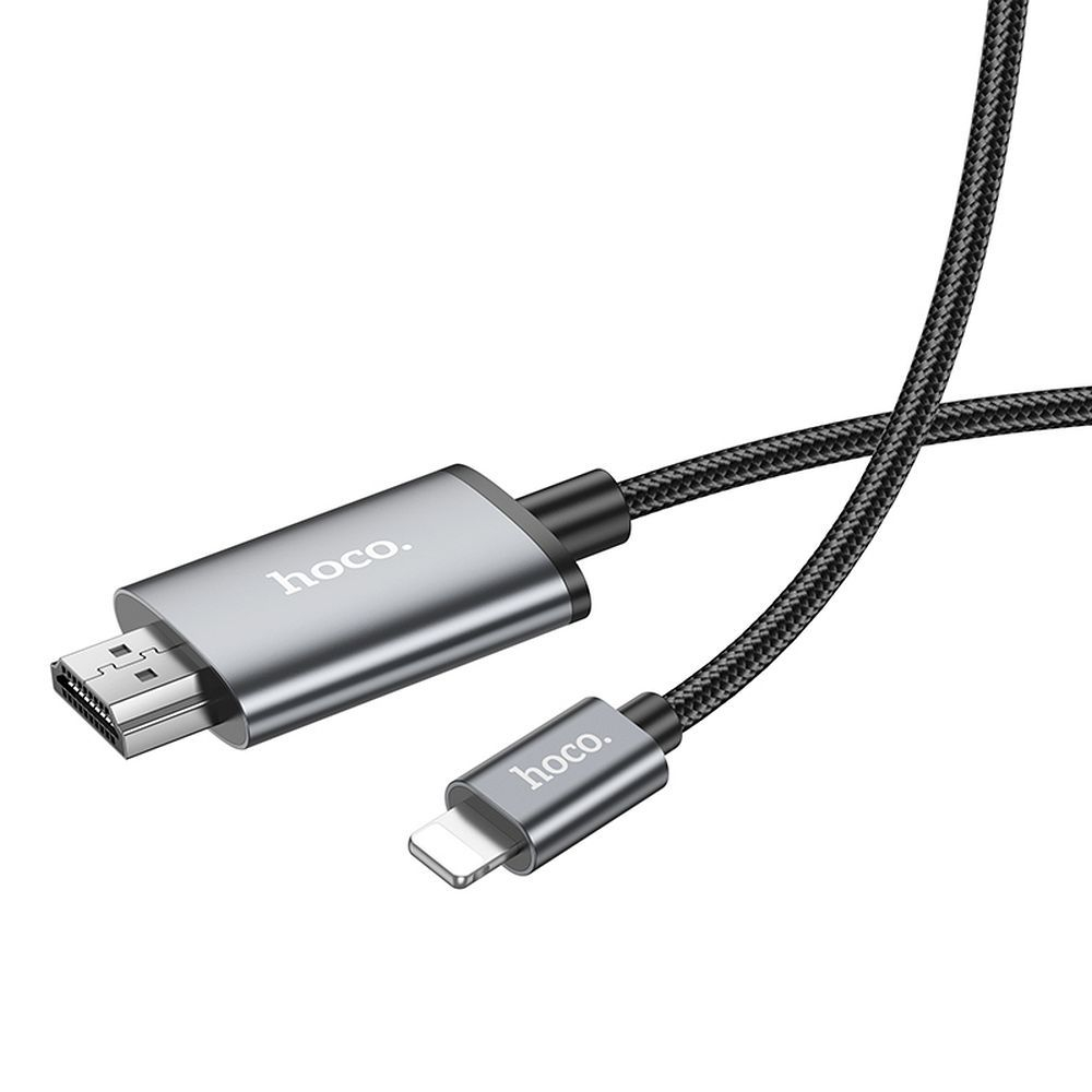 Hoco UA27 – Cablu Lightning la HDMI 1080p, 2 m, gri metalic [4]