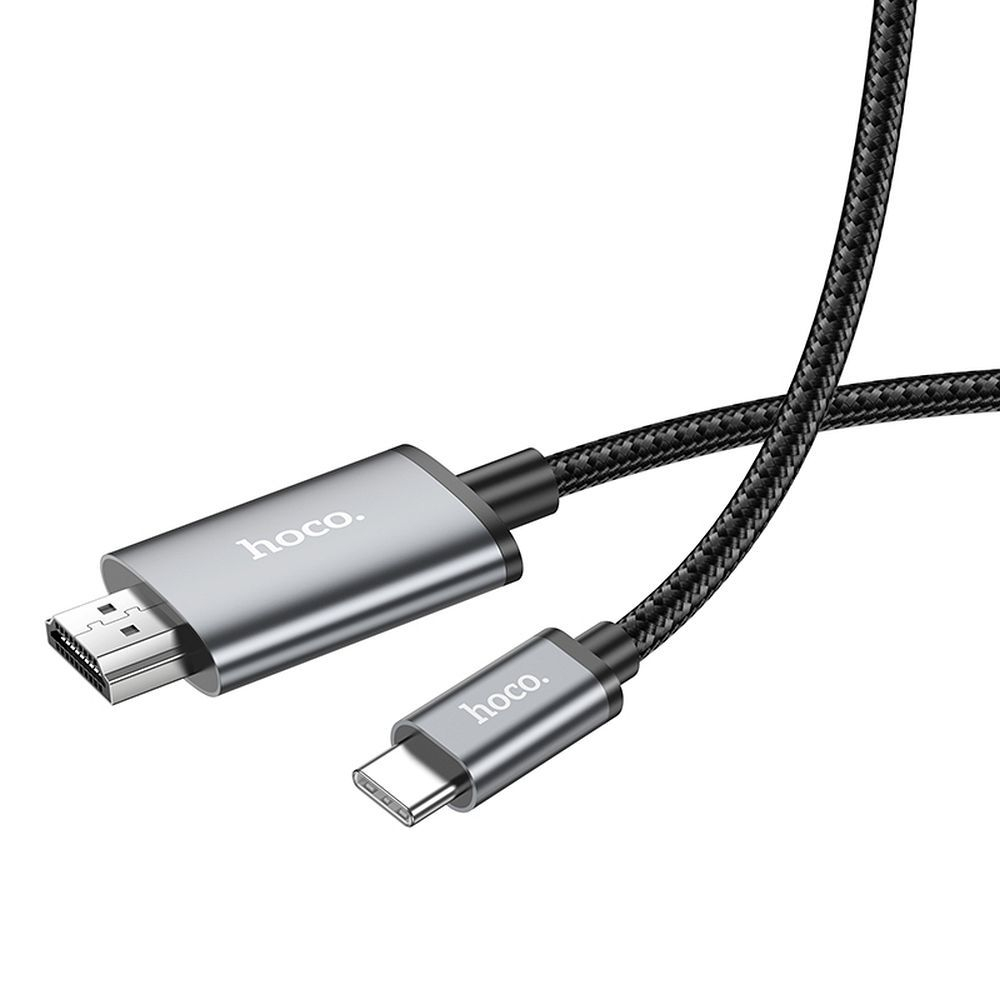 Hoco UA27 – Cablu USB-C la HDMI 4K 30Hz, 2 m, gri metalic [3]