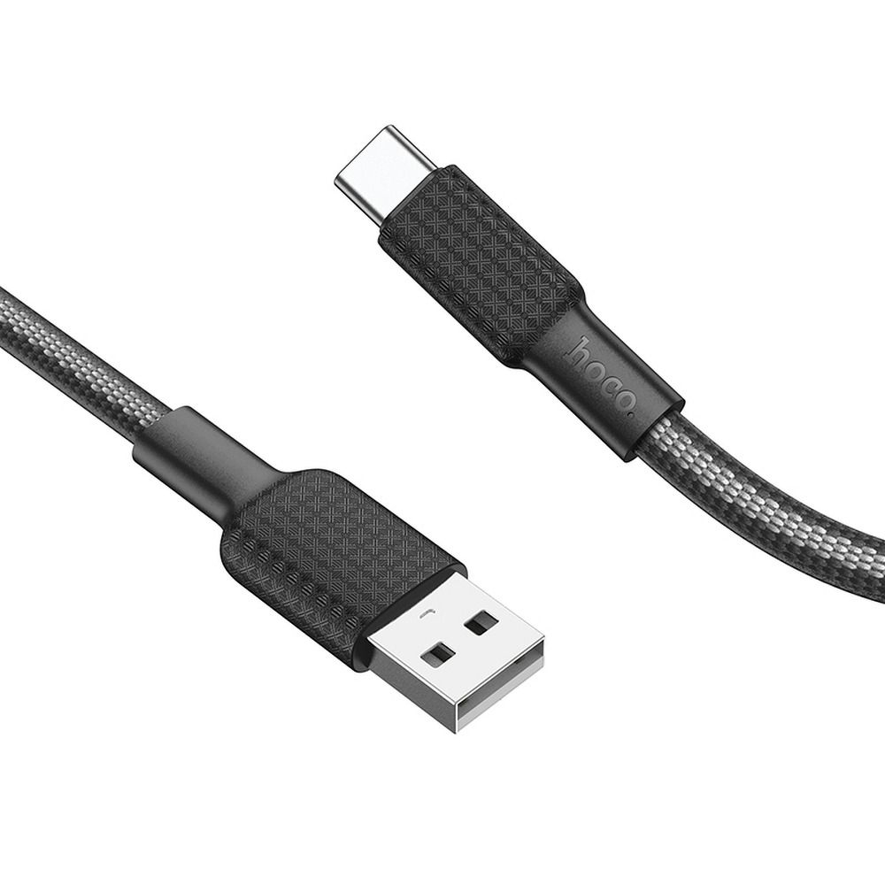 Hoco X69 - Cablu USB-A la Type-C 3A, 1m, Negru/Alb [3]