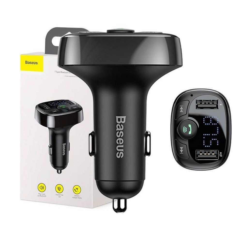 Încărcător Auto Baseus cu 2 x USB-A și Transmițător FM + BT, 3.4A, S-09A, CCMT000001, Negru [4]