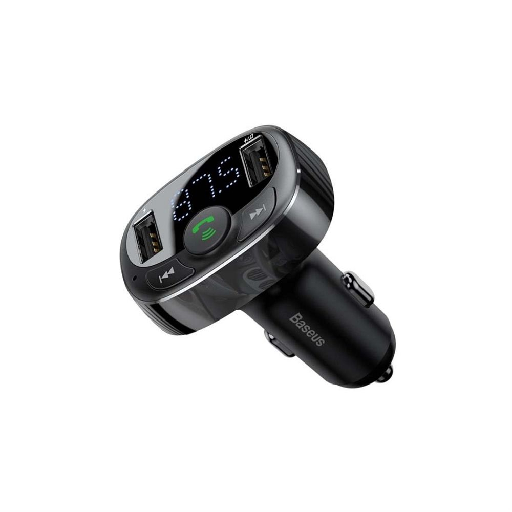 Încărcător Auto Baseus cu 2 x USB-A și Transmițător FM + BT, 3.4A, S-09A, CCMT000001, Negru [3]
