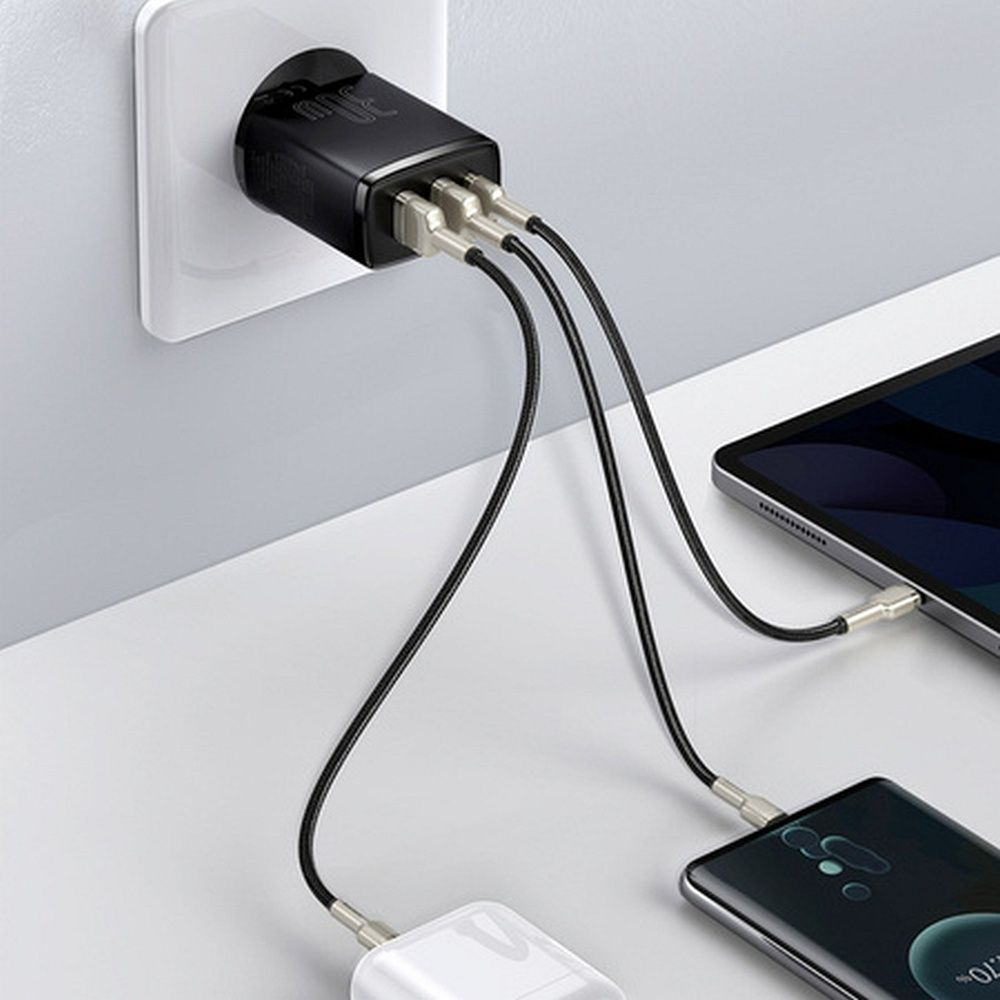 Încărcător Baseus 2 x USB-A + Type-C, PD QC3.0, 3A, 30W, CCXJ-E01, Negru [2]