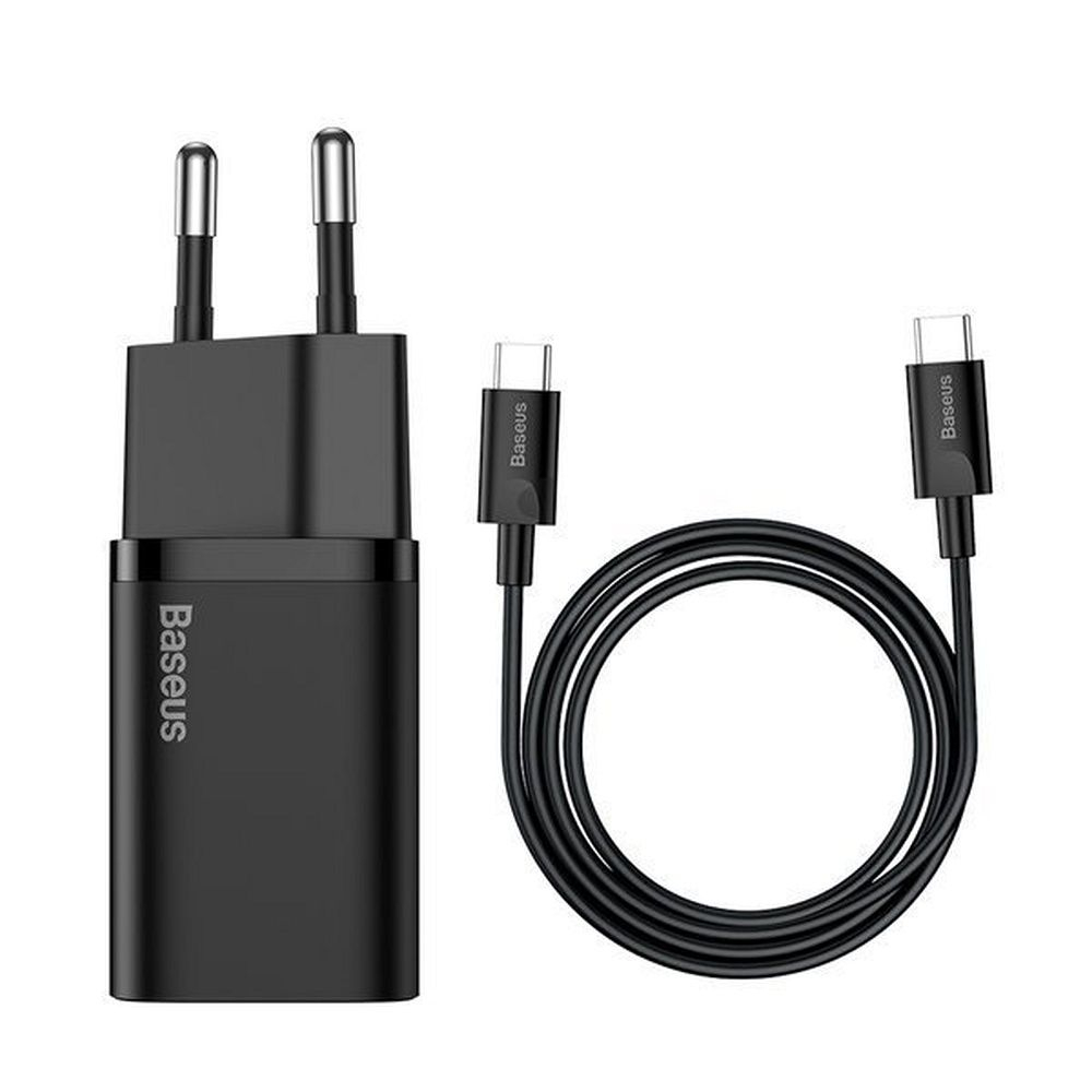 Încărcător Baseus Type-C + Cablu Type-C la Type-C, PD QC3.0, 3A, 25W, TZCCSUP-L01, Negru [7]